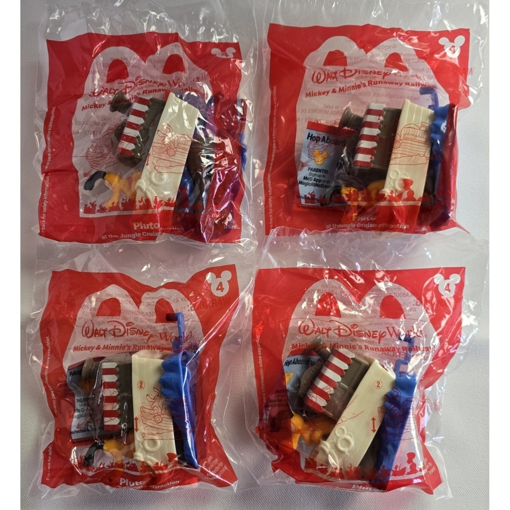 Disney PLUTO at Jungle Cruise 2020 McDonald's‎ Happy Meal Toy 4 pc LOT -SEALED